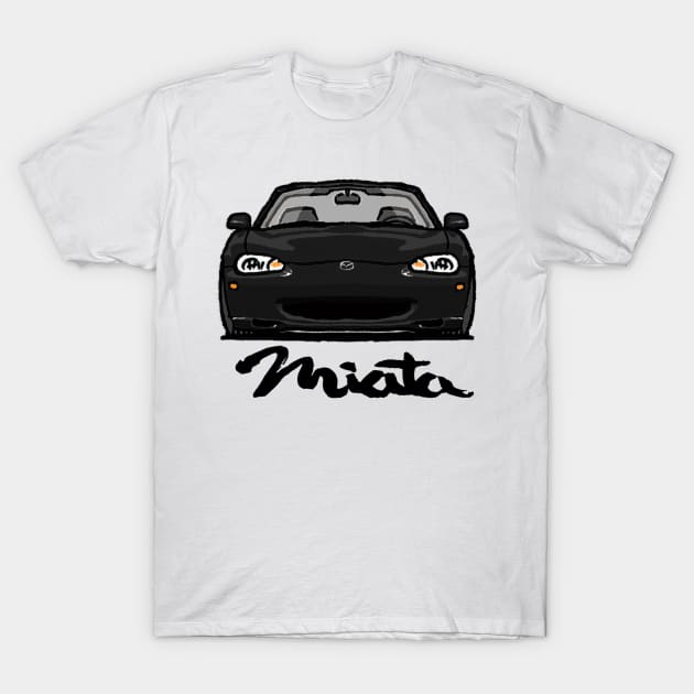 MX5 Miata NB Black T-Shirt by Woreth